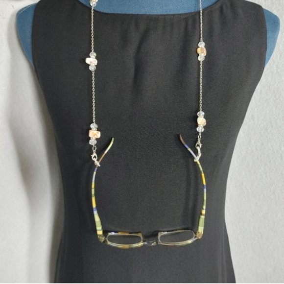 Silver with Natural Stone Multi Use Chain Mask Eyeglass or ID Holder New - Picture 8 of 8